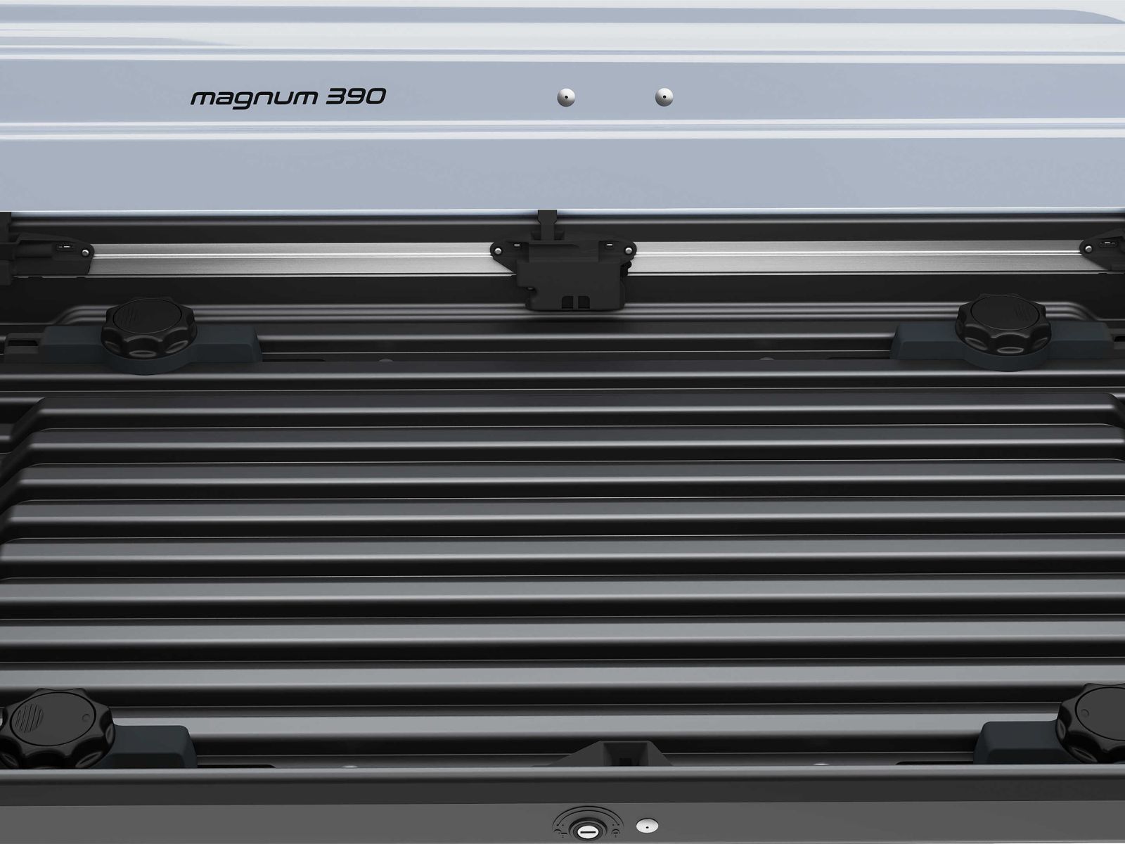 Автобокс Piligrim Магнум 390 Серый Глянец с двусторонним открытием