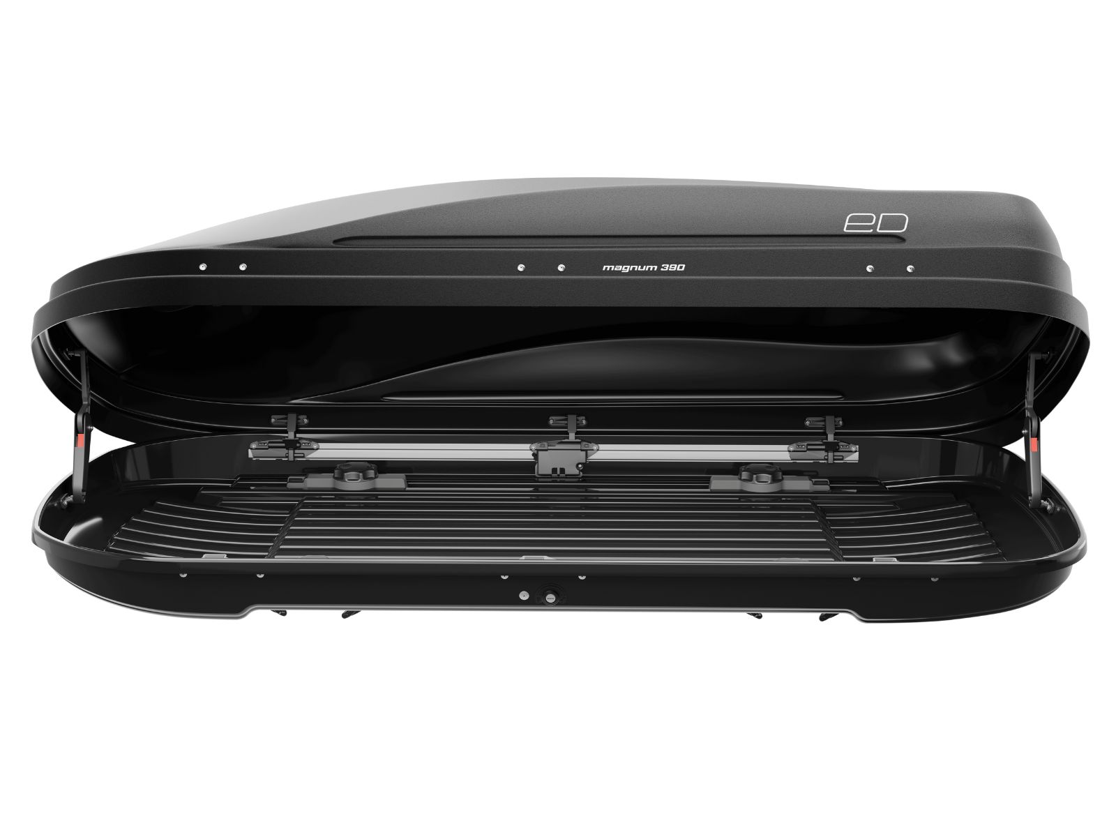 Автобокс Piligrim Магнум 390 Чёрный Матовый с двусторонним открытием