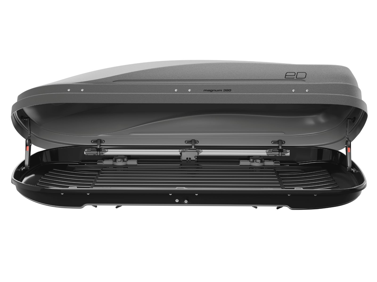 Автобокс Piligrim Магнум 390 Серый Матовый с двусторонним открытием