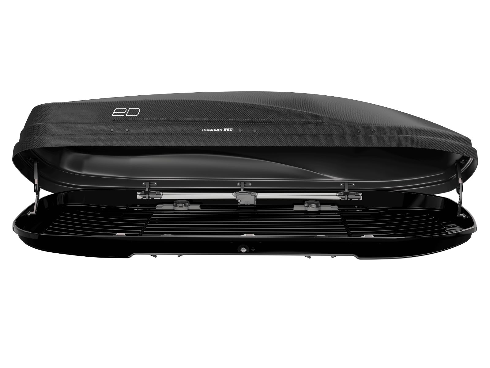 Автобокс Piligrim Магнум 580 Чёрный Карбон с двусторонним открытием