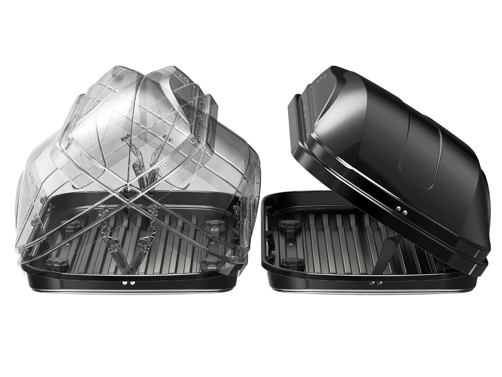 Автобокс Piligrim Магнум 580 Чёрный Карбон с двусторонним открытием