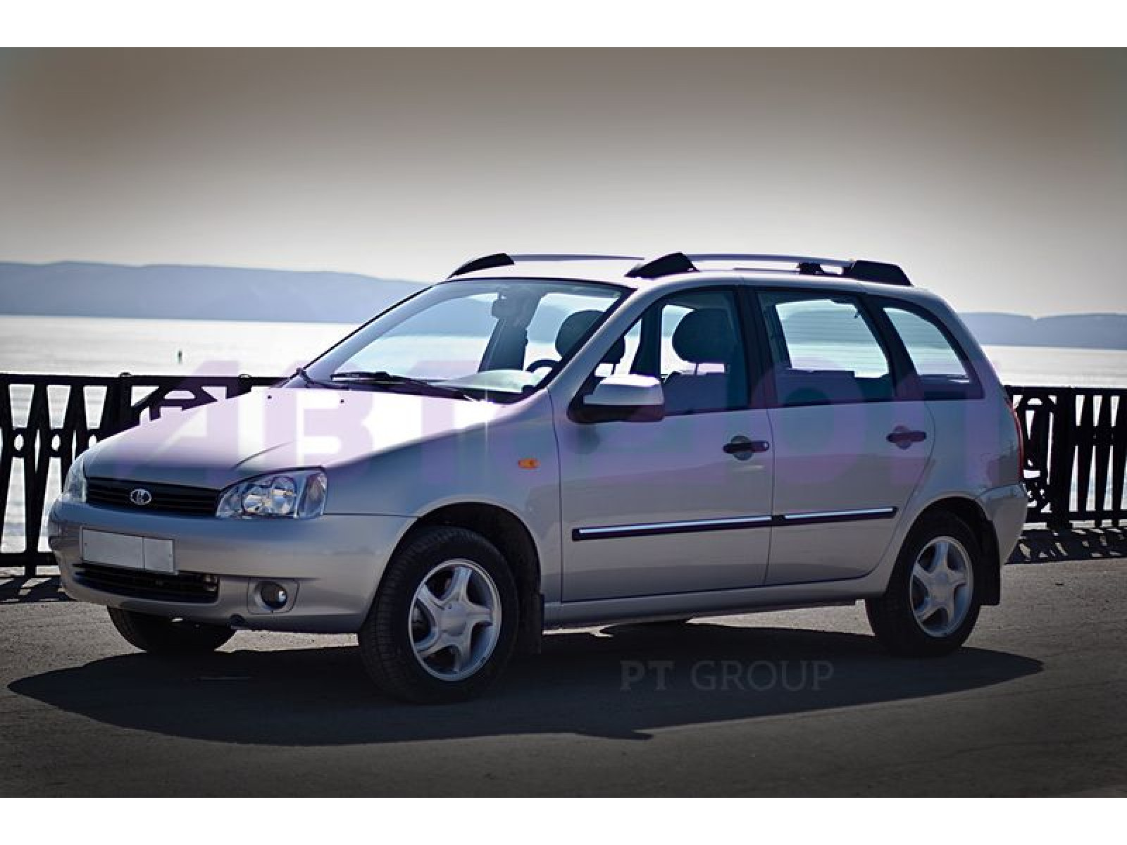 Рейлинги с поперечинами усиленные под крышу с ребром / LADA Kalina Универсал 2004-2013